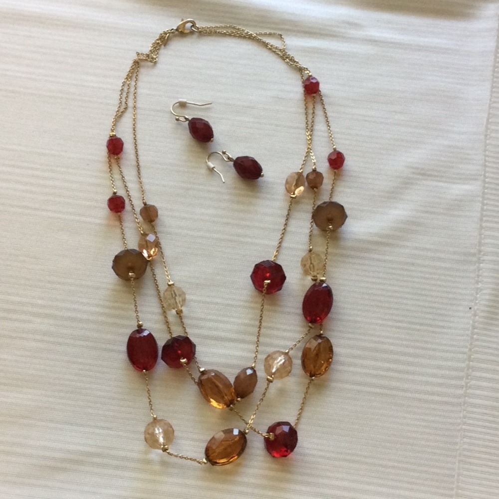 Vintage Avon Tiered Bib Necklace and Earrings